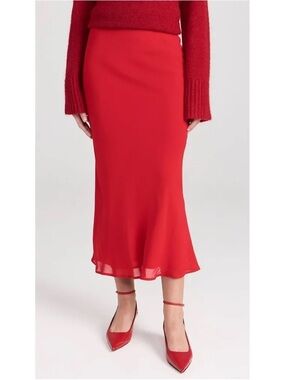 Reformation Layla Skirt Poinsettia Red Skirt Size 6